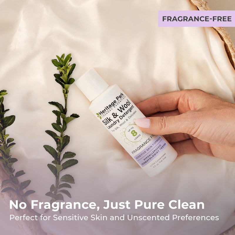 Heritage Park Laundry Essentials Heritage Park Silk & Wool Fragrance Free, Hypoallergenic, pH-Neutral Laundry Detergent â€“ Dermatologist-tested, Sensitive Skin-Friendly, Enzyme-Free, Concentrated Up to 64 loads (32 fl oz) - Image 5